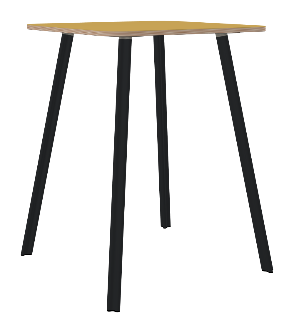 BEAM Tisch - Form Eckig - Länge 80,00 cm - Tiefe 80,00 cm - Radius 10,00 cm - Stärke 2 cm - Freiformfläche 1.00000000 - Oberseite Linoleum, S588 Pure Linoleum - Kern Multiplex Birke - Kantenschräge 90° / BEAM Tischbeine - Material und Farbe Aluminium, pulverbeschichtet, Schwarzgrau (RAL 7021) - Profilgröße Normal - Höhe 102 cm - Set 4 Tischbeine