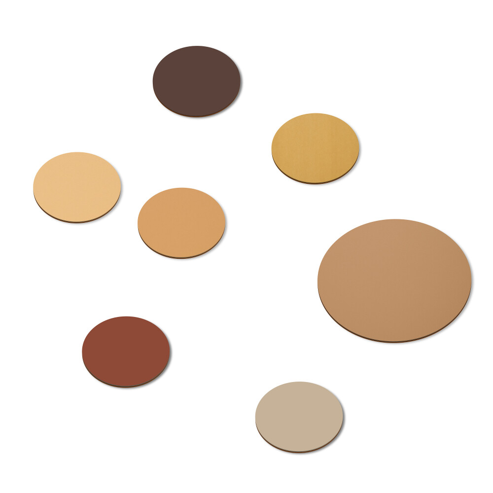 Set aus sieben PAD-Untersetzern von Faust in Warm