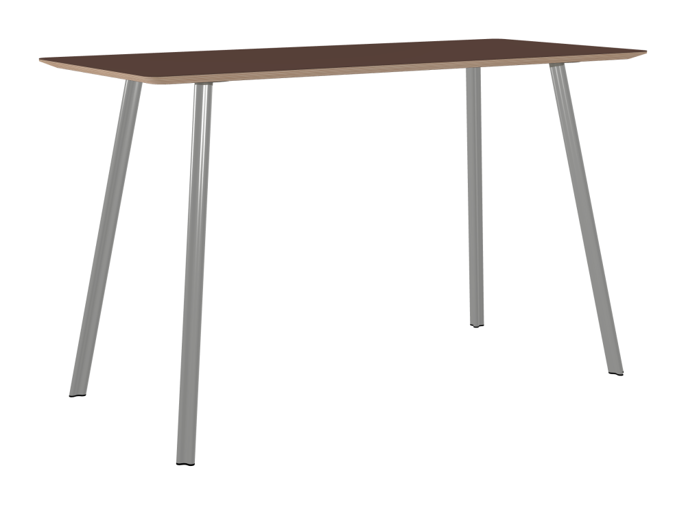 BEAM Tisch - Form Eckig - Länge 180,00 cm - Tiefe 80,00 cm - Radius 4,00 cm - Stärke 2,6 cm - Freiformfläche 1.00000000 - Oberseite Linoleum, 4009 Espresso - Kern Multiplex Birke - Kantenschräge 25° / BEAM Tischbeine - Material und Farbe Aluminium, matt eloxiert - Profilgröße Normal - Höhe 102 cm - Set 4 Tischbeine