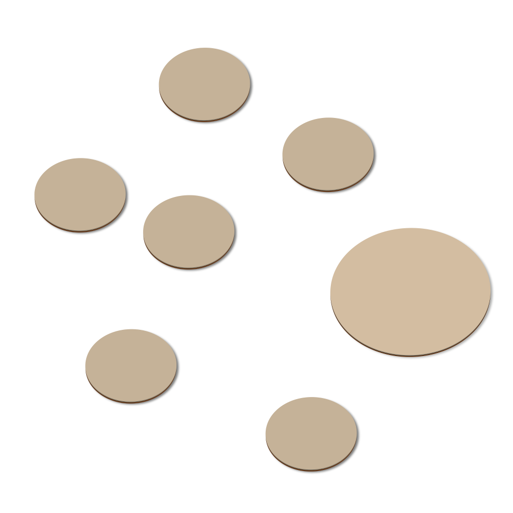 Set aus sieben PAD-Untersetzern von Faust in 4007 Macadamia ᴺᴱᵁ