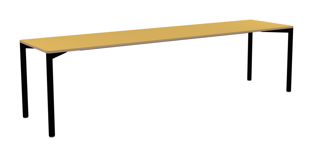 OUTLINE Tisch - Form Eckig - Länge 280,00 cm - Tiefe 70,00 cm - Radius 2,60 cm - Stärke 2 cm - Freiformfläche 1.00000000 - Oberseite Linoleum, S588 Pure Linoleum - Kern Multiplex Birke - Kantenschräge 90°