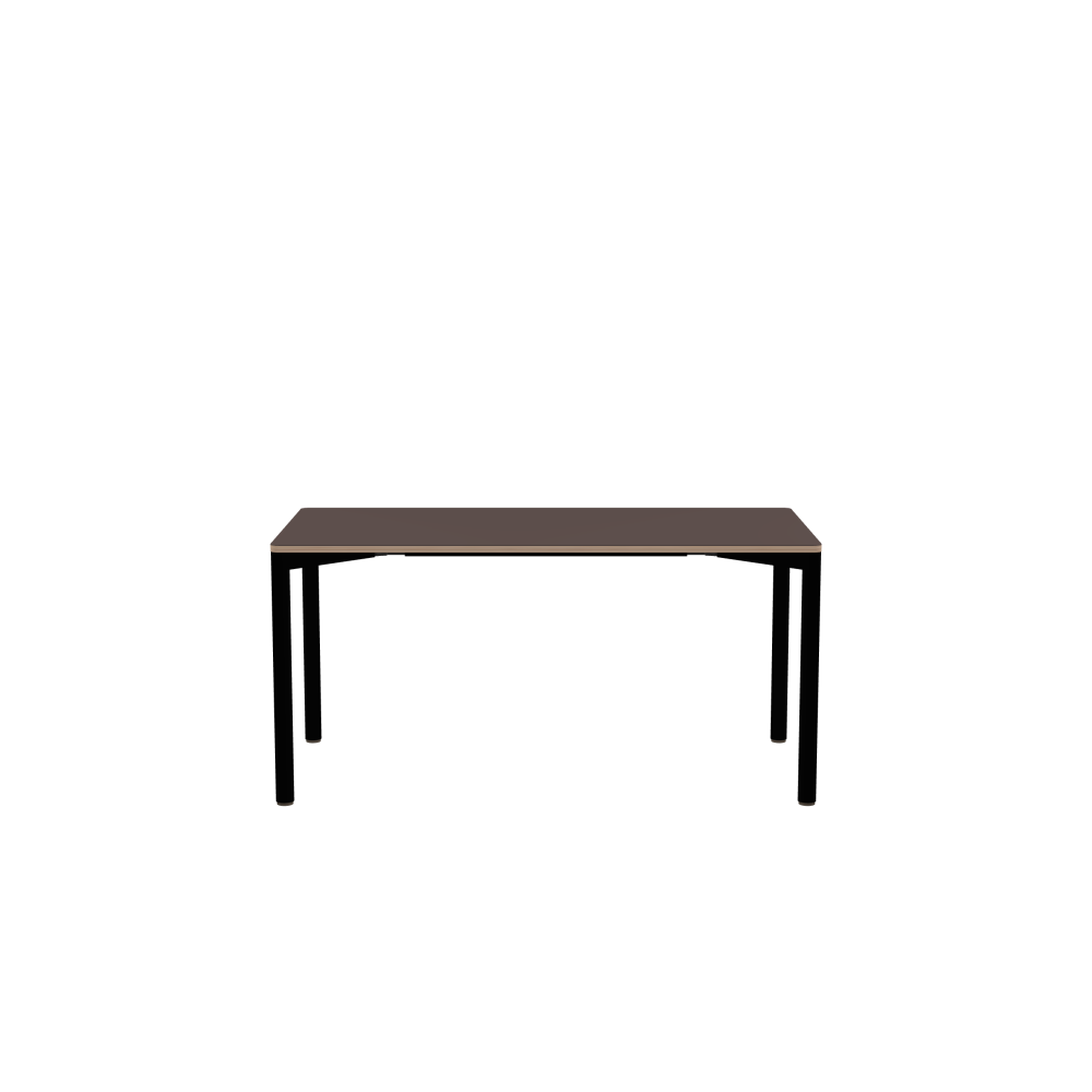 OUTLINE Tisch - Form Eckig - Länge 150,00 cm - Tiefe 75,00 cm - Radius 2,60 cm - Stärke 2 cm - Freiformfläche 1.00000000 - Oberseite Linoleum, 4172 Mauve - Kern Multiplex Birke - Kantenschräge 90°