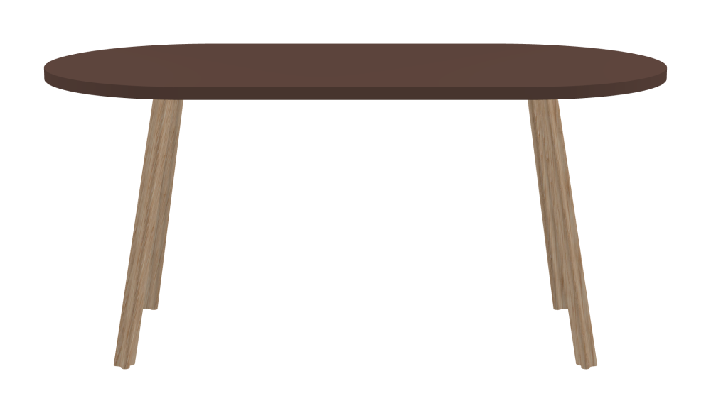 BEAM Tisch - Form Eckig - Länge 160,00 cm - Tiefe 80,00 cm - Radius 40,00 cm - Stärke 3 cm - Freiformfläche 1.00000000 - Oberseite Linoleum, 4009 Espresso - Kern Stäbchenplatte - Kante Linoleum, 4009 Espresso - Kantenschräge 90° / BEAM Tischbeine - Material und Farbe Holz, Eiche, matt geölt - Profilgröße Normal - Höhe 71 cm - Set 4 Tischbeine