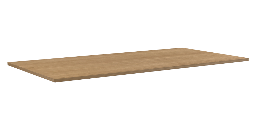 Tischplatte - Form Eckig - Länge 240,00 cm - Tiefe 120,00 cm - Radius 1,00 cm - Stärke 2,9 cm - Oberseite Holzfurnier, Eiche - Kern Stäbchenplatte - Kante Holz, Eiche - Kantenschräge 90°