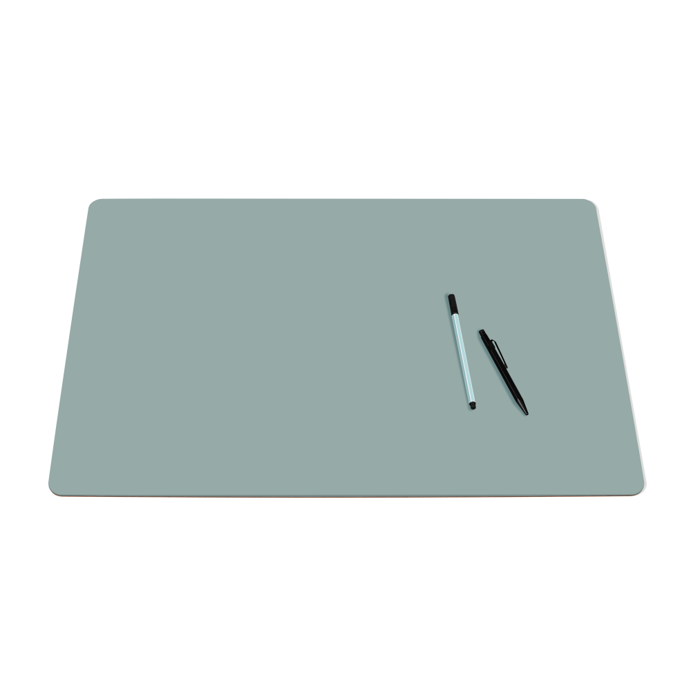 Pad Schreibtischunterlage von Faust aus Linoleum vor weißem Hintergrund.